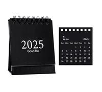 Calendario de escritorio 2025,Calendario de escritorio pequeño, de pequeño con de página de 360 grados, volteador para aula, de doble cara, calend