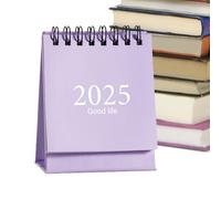 Calendario de escritorio 2025,Calendario de escritorio pequeño | Horario mensual Cambio de página de 360 grados | volteador 2025 para aula, portátil, calendario de