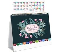 Calendario de escritorio 2025, calendario de mesa 2024-2025, calendario de mesa, calendario diario julio 2024 a diciembre de 2025, calendario mensual de escritorio, calendario de pie para material
