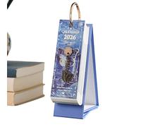 Calendario de escritorio 2026 - 365 días planificador de tema pintura al óleo estilo vintage decorativo - Calendario vertical - Para la entrada de casa, el escritorio, la sala de estar, la oficina y