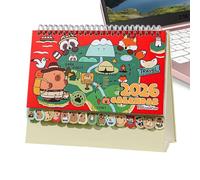 Calendario de escritorio 2026 - Agenda decorativa Capibara 2026, calendario de mesa de cómics, para adultos, niños y niñas, hogar, apartamento, oficina, escuela, dormitorio