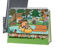 Calendario de escritorio, 2026 Agenda decorativa con ilustración de Capibara - Calendario de mesa de cómics - Para niños, adultos, adolescentes, niños, casa, apartamento, oficina, escritorio, mesa