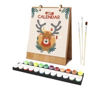 Calendario de escritorio 2026 - Agenda para colorear para adultos, agenda creativa con 12 pinturas al óleo únicas pintadas manualmente para profesores, escuela, oficina, adultos y niños