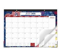 Calendario de escritorio 2026, calendario mensual de escritorio 2026, 16.9 x 12.1 pulgadas, enero de 2026 a diciembre de 2026, calendario de escritorio/pared con bloques grandes a rayas, protectores