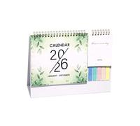 Calendario de escritorio 2026 con doble bobina de papel para encuadernar bloc de escritura de 12 meses de enero a diciembre con bloc de notas y agenda de viaje