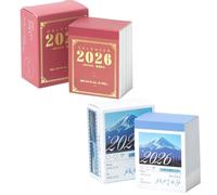 Calendario de escritorio 2026 de 365 días para notas, organización de listas de verificación y recordatorios diarios, tamaño de bolsillo (rojo + azul, 2 piezas)