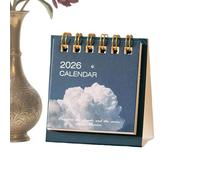 Calendario de escritorio 2026, mini planificador mensual | Calendario de mesa 2026 para oficina, regalo para Navidad, Año Nuevo, Día del Padre en casa, escuela, hombres, mujeres colegas y adultos