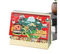 Calendario De Escritorio | 2026 Organizador De Agenda De Capibara De Caricatura - Calendario De Escritorio De Pie Para 12 Meses | Para Hogar, Amigos, Familia, Aula, Lugar De Trabajo, Cocina, Estudio D