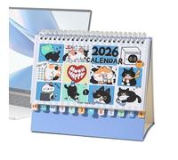 Calendario De Escritorio 2026 | Planificador Con Encuadernación A Para Gatitos,Calendario Impreso De Animales De 12 | Para Hogar, Escuela, Sala De Estudio, Planificación Programación Y Decoración