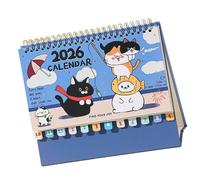Calendario de escritorio 2026, planificador con encuadernación en espiral y lindos gatos, calendario de 12 meses - para los amantes de los animales para planificar, programar, decorar y organizar
