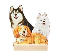 Calendario de escritorio 2026 - Planificador con patrón de gatos y perros, calendario diario de escritorio para organizar citas, vacaciones, hogar, dormitorio, sala de estar, cocina, apartamento y