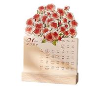 Calendario de escritorio 2026 | Planificador diario de rosa, semana y mes | calendario de mesa de rosas con planificador, para planificación, horario escolar, aula, dormitorio o apartamento