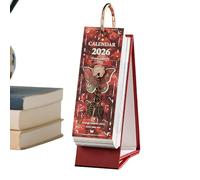 Calendario de escritorio 2026, planificador diario decorativo con pintura al óleo para 365 días | Calendario de estilo vintage, para entrada, escritorio, salón, oficina, escuela, mujeres