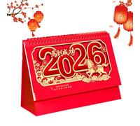 Calendario de Escritorio 2026,Planificador Para El Año Nuevo 2026 Decoración China Para El Hogar | Calendario del Año Nuevo Lunar Planificador Diario,Para Mesa Estante Dormitorio Hogar Oficina Estudio