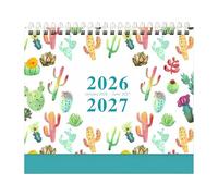 Calendario de escritorio 2026 - Planificador semanal y mensual con notas, calendario de mesa de enero de 2026 a junio de 2027 | Para casa, oficina, escuela, aula, agenda académica