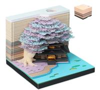 Calendario de escritorio 3D Memo Bloc 2024 Calendario de escultura de papel, calendario artístico 3D LED con soporte para bolígrafo, decoración para casa, oficina, escuela, estudio,