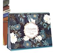 Calendario de escritorio Aesthetic Spiral-Bound Desktop con diseño floral, organizador para mujeres, niños, hogar, oficina, classroom, escuela, familia y planeamiento