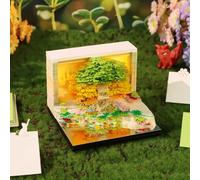 Calendario de escritorio artístico 3D 2026, calendario único de escultura de papel para decoración de escritorio, escultura de papel con diseño de luces, calendario creativo de bloc de notas