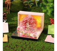 Calendario de escritorio artístico 3D 2026, calendario único de escultura de papel para decoración de escritorio, escultura de papel con diseño de luces, calendario creativo de bloc de notas