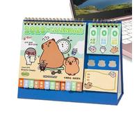 Calendario De Escritorio Carpincho 2026: Diseño Abatible De Doce Meses, Base Vertical Compacta, Ilustración De Animales Caprichosa, Pieza De Papelería Resistente Para Dormitorio, Organizador Diario De