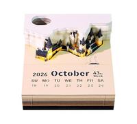 Calendario de escritorio con escultura de papel de castillo 3D 2025, accesorios de bloc de notas, accesorios de castillo, notas de papel J9j1, regalos