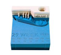 Calendario de escritorio con fecha Calendario 2026 de escritorio con diseño gato en 3D, tallado papel, bloc notas, regalo Recordatorios de días festivos y vacaciones(Cruise Ship,With Light)