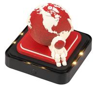 Calendario de escritorio con luces LED, calendario 2025, almohadilla de notas 3D, papel creativo 3D, bloc de notas, calendario de cuenta regresiva, regalo, decoración de escritorio (tierra roja)