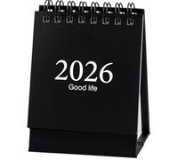 Calendario de escritorio con tapa 2026, mini calendario de 4 pulgadas con soporte para planificación de oficina y organización de escritorio