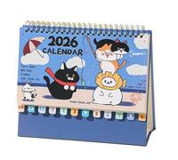 Calendario de escritorio con temática de gatos 2026 | Agenda para gatos con encuadernación A, calendario con 12 | Para planificación programación decoración organización casa habitación estudio