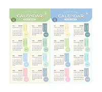 Calendario de escritorio de 21 cm, planificador mensual, calcomanías de calendario para planificadores, etiquetas de papel, pestañas de índice, marcadores autoadhesivos para diarios, cuadernos y