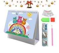 Calendario de escritorio de arte con piedras preciosas 2026, calendario de escritorio de 12 meses para planificación de decoración, decoración personal para planificación de tareas y organización de