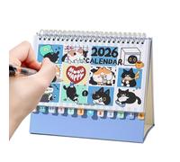 Calendario de escritorio de gato 2026, planificador encuadernado en espiral, calendario familiar de 12 meses, para amantes de los animales, planificación, organización de decoración