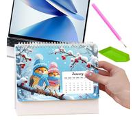 Calendario De Escritorio DIY Con Pintura De Gemas | Ornamento Mesa,Calendario Anual 2027 - Para Programación, Organización, Planificación, Citas, Oficina En Casa Y Estudio