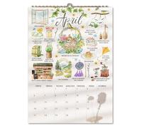 Calendario de Escritorio Ilustrado 2026-20.8 X 29.5 Cm Encuadernación Ilustrada Decoración Del Hogar,Calendario Mensual de Escritorio - Para Hábitos Metas Estudios Vacaciones Fiestas