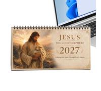 Calendario De Escritorio Jesús 2027 Citas bíblicas diarias inspiradas en | Calendario Mesa Motivación Para Hogar Sala Entrada Despacho Dormitorio Oficina Estudio Estantería Rincón Oración Me