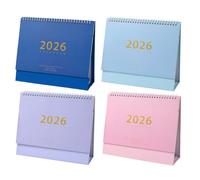 Calendario de escritorio minimalista 2026 - Planificador de pie estilo Morandi | Calendario de registro de autodisciplina creativo de escritorio con tapa y pie para oficina, hogar y estudio