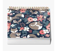 Calendario de escritorio para agricultores 2026 con mármol dorado en tonos tierra verde esmeralda intenso.