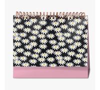 Calendario de escritorio para agricultores 2026, delicado mármol rosa con imitación de oro rosa.