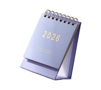 Calendario de escritorio pequeño 2026 Página con detalles dorados Sistemas de bobinas de Diseño elegante para un espacio de trabajo moderno Planificador de escritorio de con