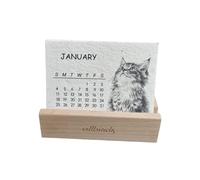 Calendario De Escritorio Pequeño 2026 - Un Bonito Organizador Y Planificador De Escritorio Con Una Base De Madera - Calendario Decorativo De Pie,Para El Hogar La Escuela El Aula Dormitorio Y Est