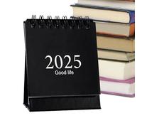 Calendario de escritorio pequeño de pie, programación de planificación 2025, de página de 360 grados, calendario de escritorio 2025, calendario giratorio para aula, escritorio pequeño de doble