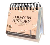 Calendario de escritorio perpetuo - 365 días hechos históricos | Pantalla de mesa de 18 x 12 cm con eventos históricos diarios, accesorio educativo de escritorio para salas de estudio y aprendizaje