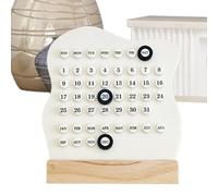 Calendario de escritorio perpetuos - calendario a de madera, calendario anual reutilizable para banco de oficina, organizador de escritorio de estilo vintage, accesorio de escritorio eco -co