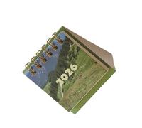 Calendario de escritorio portátil 2026, papel de encuadernación de doble bobina, referencia de 15 meses 10/2025 a 12/2026 para programar escritorio de bolsillo