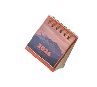 Calendario de escritorio portátil 2026, papel de encuadernación de doble bobina, referencia de 15 meses 10/2025 a 12/2026 para programar escritorio de bolsillo