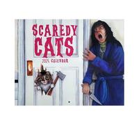Calendario de gato 2025 - Calendario de pared con diseño de gato aterrador, calendario mensual de pared | Calendario para planificación, organización, calendario de pared para colgar para oficinas,