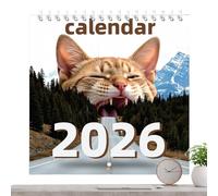 Calendario de gato de enero a diciembre, almanaque felino, 1 libro mayor anual para colgar verticalmente, compendio de gatitos con 12 platos mensuales, regalo de papelería, rastreador paginado para