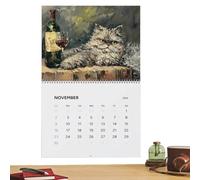 Calendario De Gatos 2026-11,02x8,46 Pulgadas Calendario De Pared Para Gatos 2026, Planificador De Pared Para Mascotas De 12 Meses, Con Bloques Grandes | Para Oficina, Hogar, Aula, Dormitorio, Año Nu