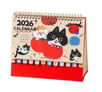 Calendario de gatos 2026 - Planificador de gato con espiral de 12 meses, calendario de animales de papel - para planificación, programación, decoración, organización, hogar, habitación, estudio