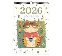 Calendario de Gatos 2026 - Planificador De Pared Con Pintura Manual - Calendario De Gatos De 12 Meses - Para Planificación, Programación, Decoración, Organización, Uso En Hogar, Estudio Y Escuela
